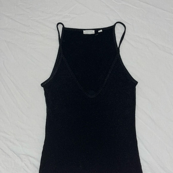 FREE SHIPPING Aritzia Community black ribbed mini dress - Picture 1 of 3